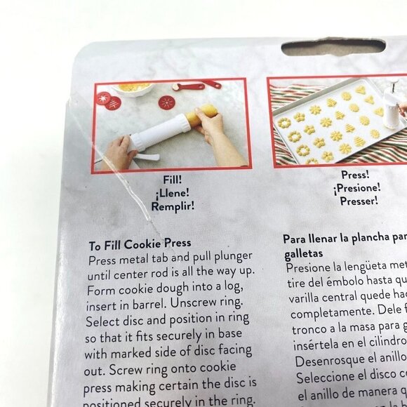 Wilton Cookie Press Set, 13-Piece Kit with Spritz Cookie Press & Discs - Picture 9 of 10